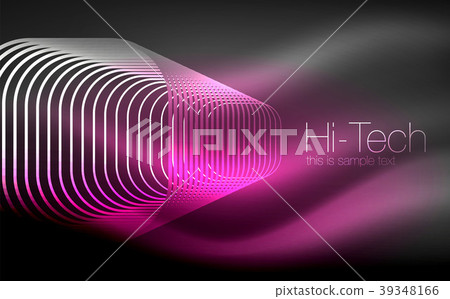 Glowing ellipses dark background, waves and swirl Glowing ellipses dark background, waves and swirl 39348166