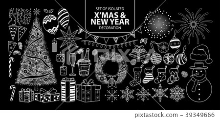 Set of isolated decoration for Christmas 39349666