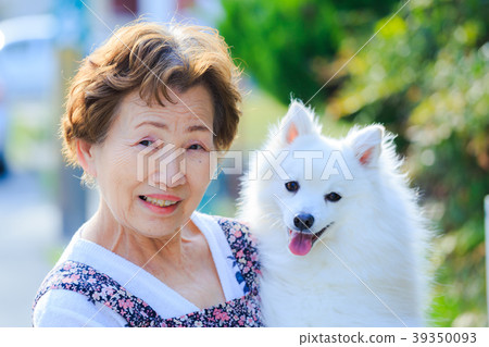拿著狗的日本資深夫人 39350093