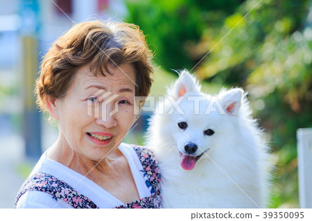 拿著狗的日本資深夫人 39350095