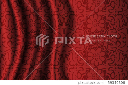 Traditional Red Chinese Silk Satin Fabric Cloth 39350806