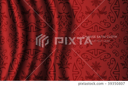 Traditional Red Chinese Silk Satin Fabric Cloth 39350807