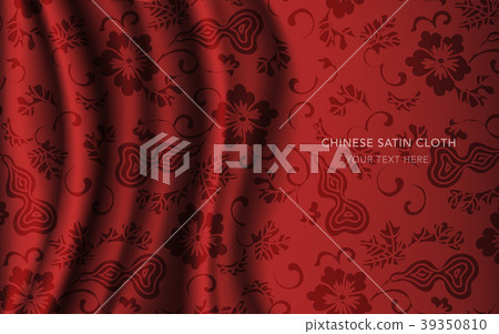 Traditional Red Chinese Silk Satin Fabric Cloth 39350810