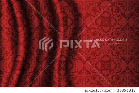 Traditional Red Chinese Silk Satin Fabric Cloth 39350915