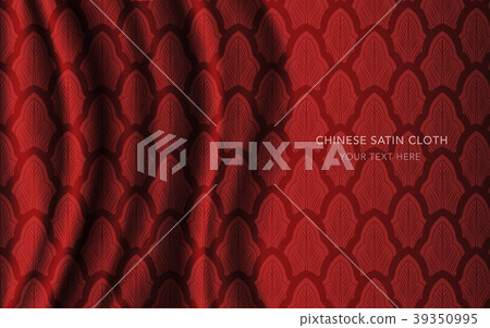 Traditional Red Chinese Silk Satin Fabric Cloth 39350995