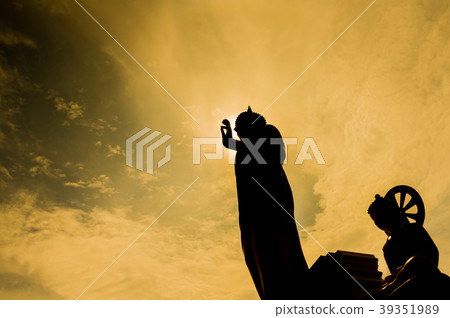 silhouette image of Buddha statue. 39351989