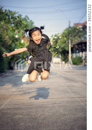 cheerful children jump and floating mid air cheerful children jump and floating mid air 39352132