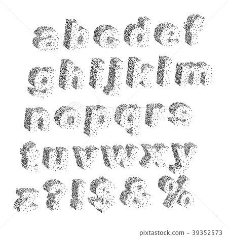 3D black white stipple dots font typographic 3D black white stipple dots font typographic 39352573