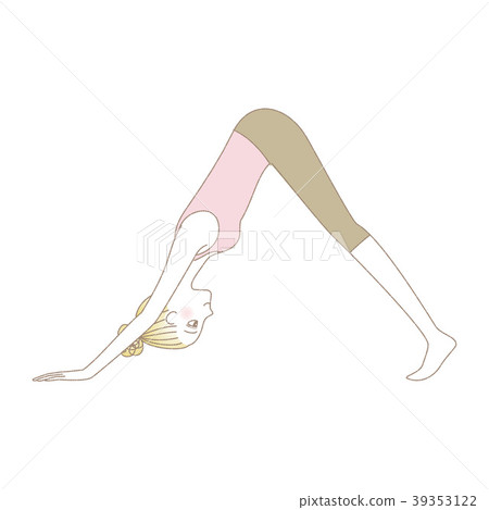 Young Woman Posing a Dog Looking Down Yoga 39353122