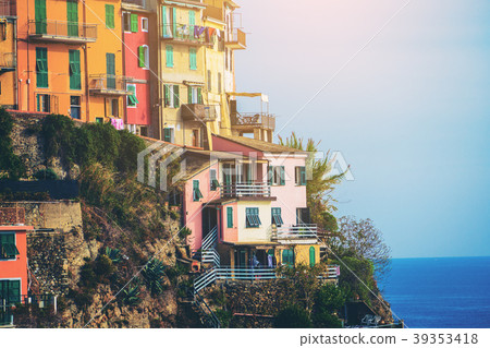 Colorful houses in Manarola, Cinque Terre - Italy 39353418