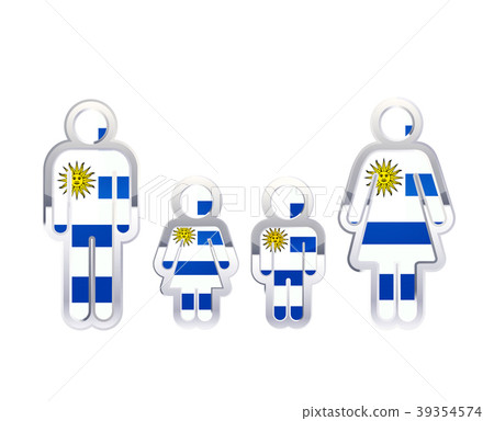 Glossy metal badge icon in man, woman and 39354574