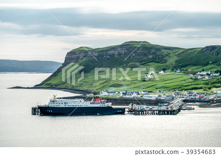 View of the town Uig with it's harbour connection 39354683