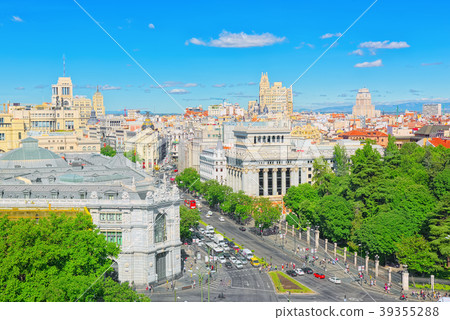 View above on Gran Via Street in Madrid View above on Gran Via Street in Madrid 39355288