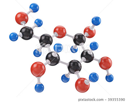Molecule of glucose isolated on white 39355390