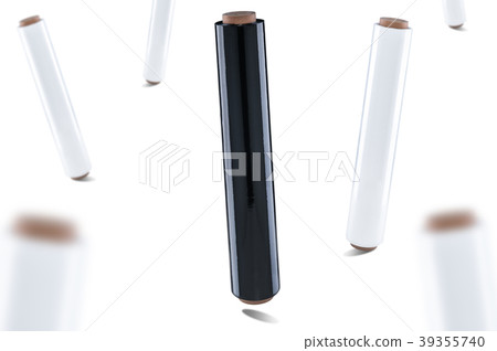 White and black stretch film foil, isolated White and black stretch film foil, isolated 39355740
