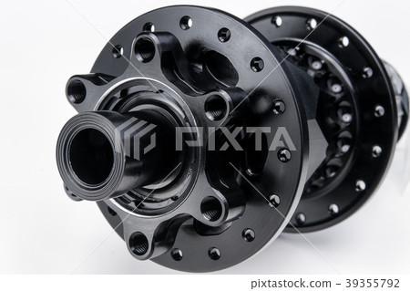 Black bicycle hub at white background, isolated Black bicycle hub at white background, isolated 39355792