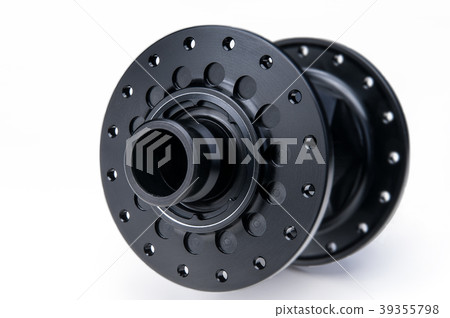 Black bicycle hub at white background, isolated  39355798