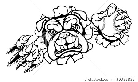 Bulldog Baseball Sports Mascot 39355853