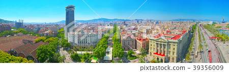 Panorama on whole Barcelona modern Panorama on whole Barcelona modern 39356009