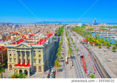Panorama on whole Barcelona modern Panorama on whole Barcelona modern 39356010