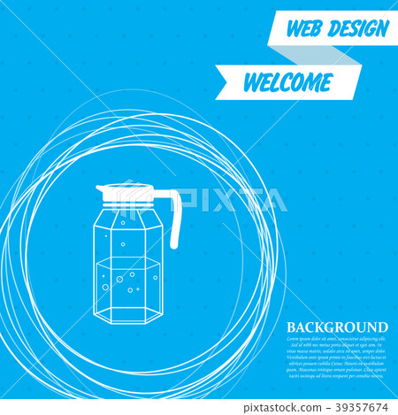 Decanter Icon on a blue background with abstract c 39357674