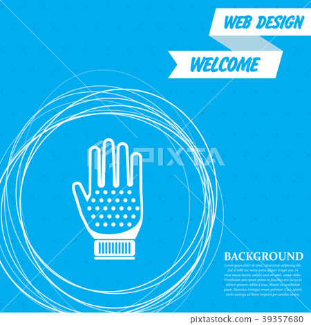 gloves icon on a blue background with abstract cir gloves icon on a blue background with abstract cir 39357680