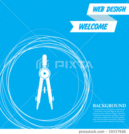 Circinus icon on a blue background with abstract c Circinus icon on a blue background with abstract c 39357686