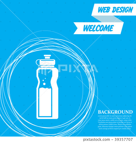 bottle of water icon on a blue background with abs bottle of water icon on a blue background with abs 39357707