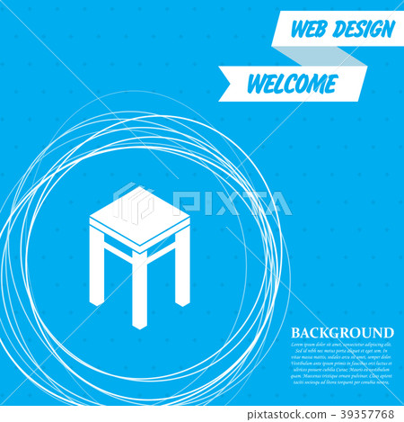 Stool icons on a blue background with abstract cir Stool icons on a blue background with abstract cir 39357768