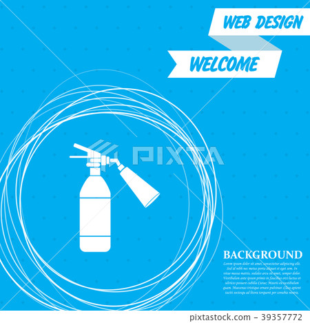 fire extinguisher Icon on a blue background with a - Stock Illustration ...