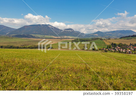 Summer hills landscape with Benusovce village Summer hills landscape with Benusovce village 39358197