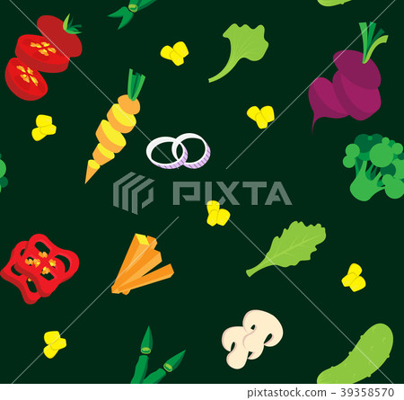 Vegetables seamless pattern. Colorful background 39358570