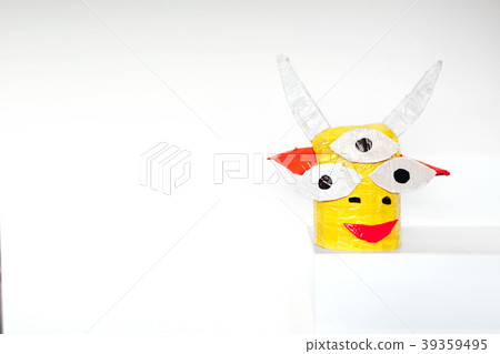 Paper head of a mythical creature isolated 39359495