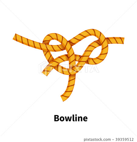Bowline knot. Bright colorful how-to guide on 39359512