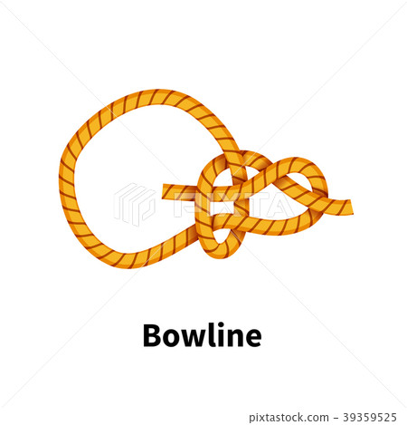 Bowline sea knot. Bright colorful how-to guide on 39359525