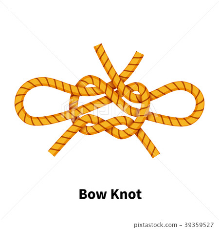 Bow sea knot. Bright colorful how-to guide on 39359527