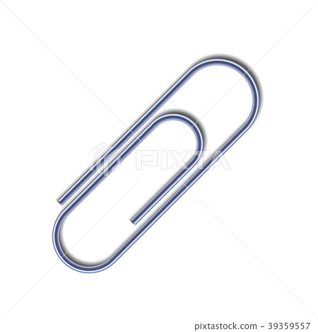 Bright glossy realistic paper clip with shadow on Bright glossy realistic paper clip with shadow on 39359557