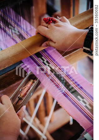 Okinawa traditional fabric, vintage weaved machine 39360082