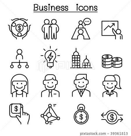 Business icon set in thin line style Business icon set in thin line style 39361813