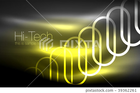 Glowing ellipses dark background, waves and swirl 39362261