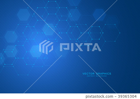 Technology background with hexagons. Molecular Technology background with hexagons. Molecular 39365304