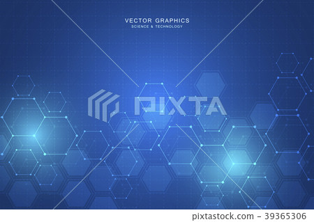 Technology background with hexagons. Molecular 39365306