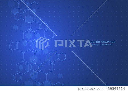 Technology background with hexagons. Molecular 39365314