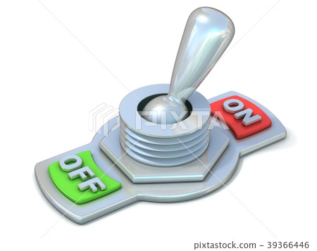 On and off metal toggle switch ON position 3D 39366446