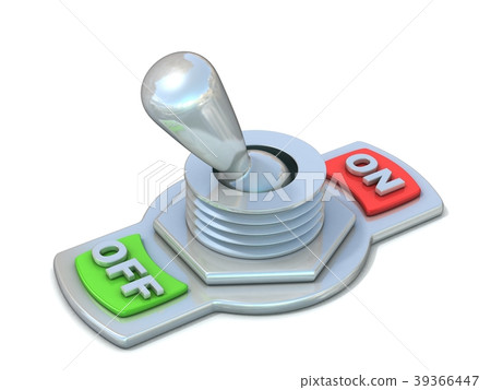 On and off metal toggle switch OFF position 3D On and off metal toggle switch OFF position 3D 39366447