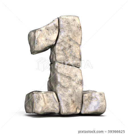 Stone font number 1 ONE 3D 39366625