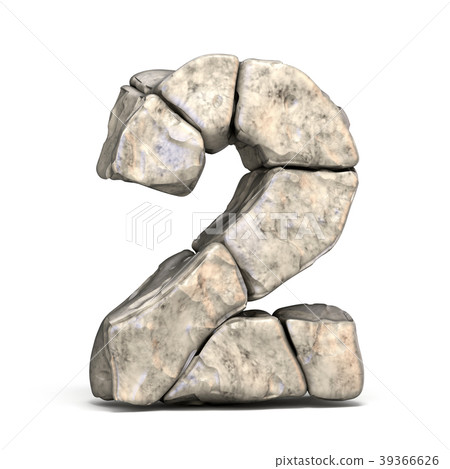 Stone font number 2 TWO 3D 39366626