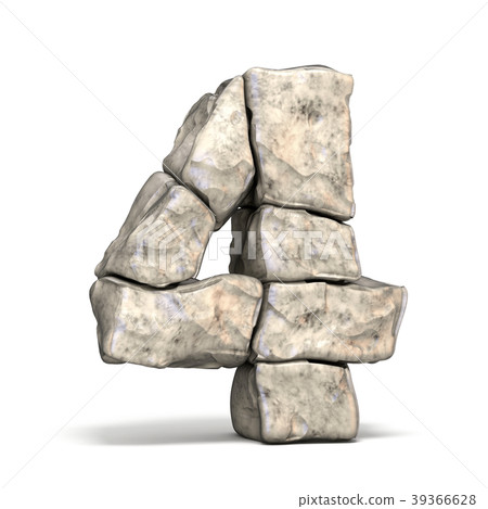 Stone font number 4 FOUR 3D 39366628