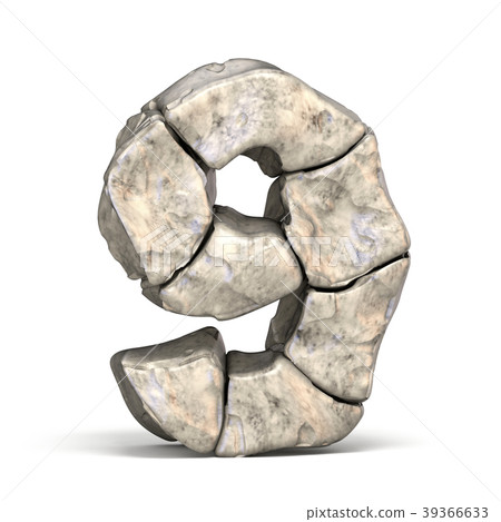Stone font number 9 NINE 3D 39366633