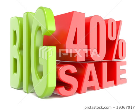 Big sale and percent 40% 3D words sign 39367017